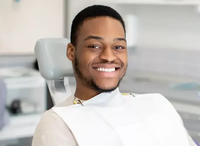 Smiling dental patient