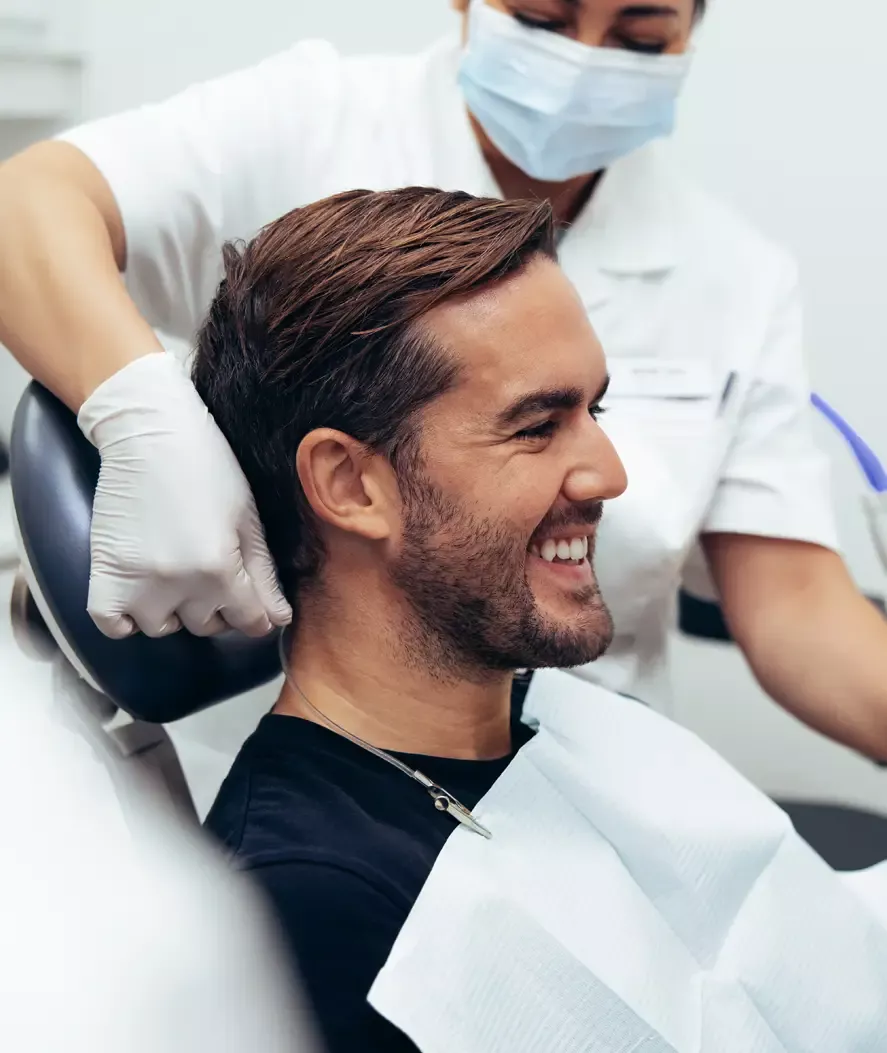 Smiling dental patient